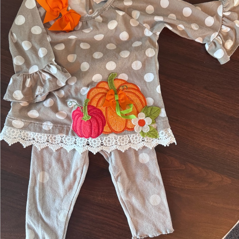 Polka Dot Pumpkin Kids Set
